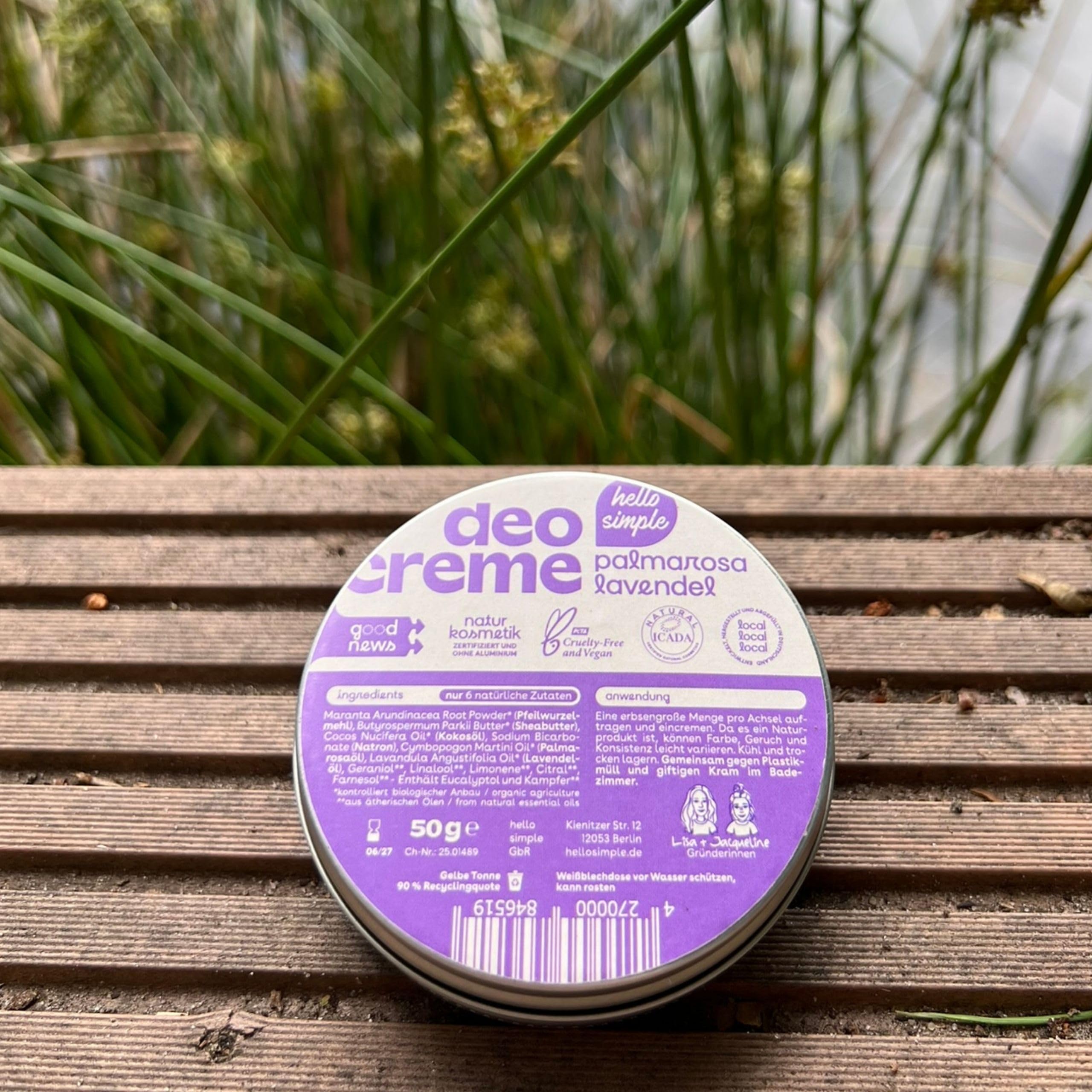 Deocreme Deodorant Deo (50 g - SAVE THE OCEANS! - Naturkosmetik ohne Aluminium, vegan, bio, plastikfrei (Mix, 3 Gläser: Natural, Limette-Zypresse, Palmarosa-Lavendel)