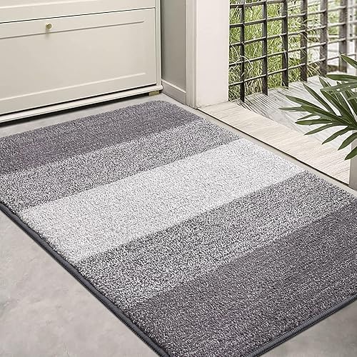 Vista 83 de Kitinjoy Tapete para puerta de interior y exterior, 48 x 32 pulgadas, antideslizante, absorbente, atrapador de suciedad, de perfil bajo, lavable