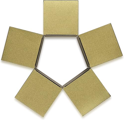 Miniatura 2 de Quotidian Cajas de regalo plegables grandes de papel perlado italiano vintage verde oliva con tapas de 4 x 4 x 4 pulgadas (3.9 x 3.9 x 3.9 in)