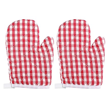 TOPBATHY 2pcs Kids Oven Mitts Oven Gloves Kitchen Heat Resistant Microwave Gloves Kitchen Mitts for Grilling Cooking Baking Barbecue