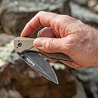 Vista 5 de Smith's 50995 Battleplan - Cuchillo de bolsillo - Bronceado - Hoja trasera de acero inoxidable de 3.35 pulgadas - Aleta fácil de abrir - Trabajo