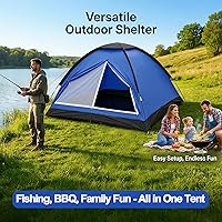 Vista 4 de XL Tienda de campaña tipo cúpula para 1 persona, impermeable, ligera, portátil para acampada, senderismo, color naranja/azul/verde militar/verde