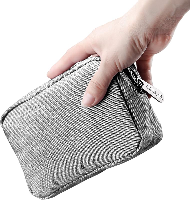 Necessaire E-Tree para maquiagem e acessórios, cinza, com zíper