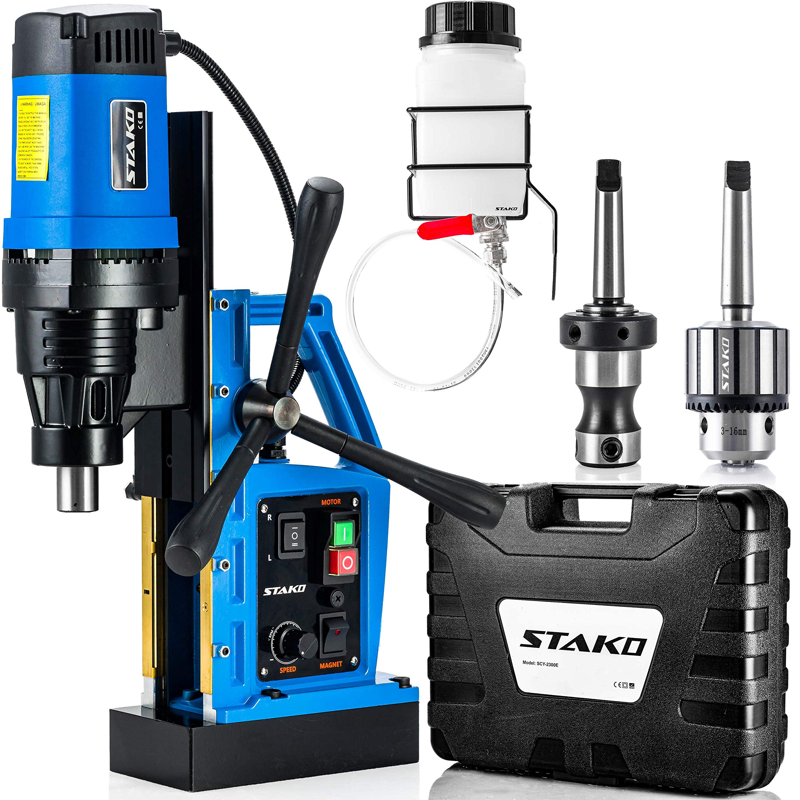 STAKO SCY-2800RE Max Ø80 millimètre Perceuse Magnétique 2050W avec Mallette - 17 kg - Force Magnétique 17000 N - Carotteuse Portable pour Travail des Métaux - Set 2