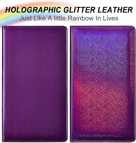 Miniatura 9 de HERRIAT Tarjetero de registro y seguro de automóvil, guantera de cuero para vehículos, documentos de automóvil, organizador para identificación,