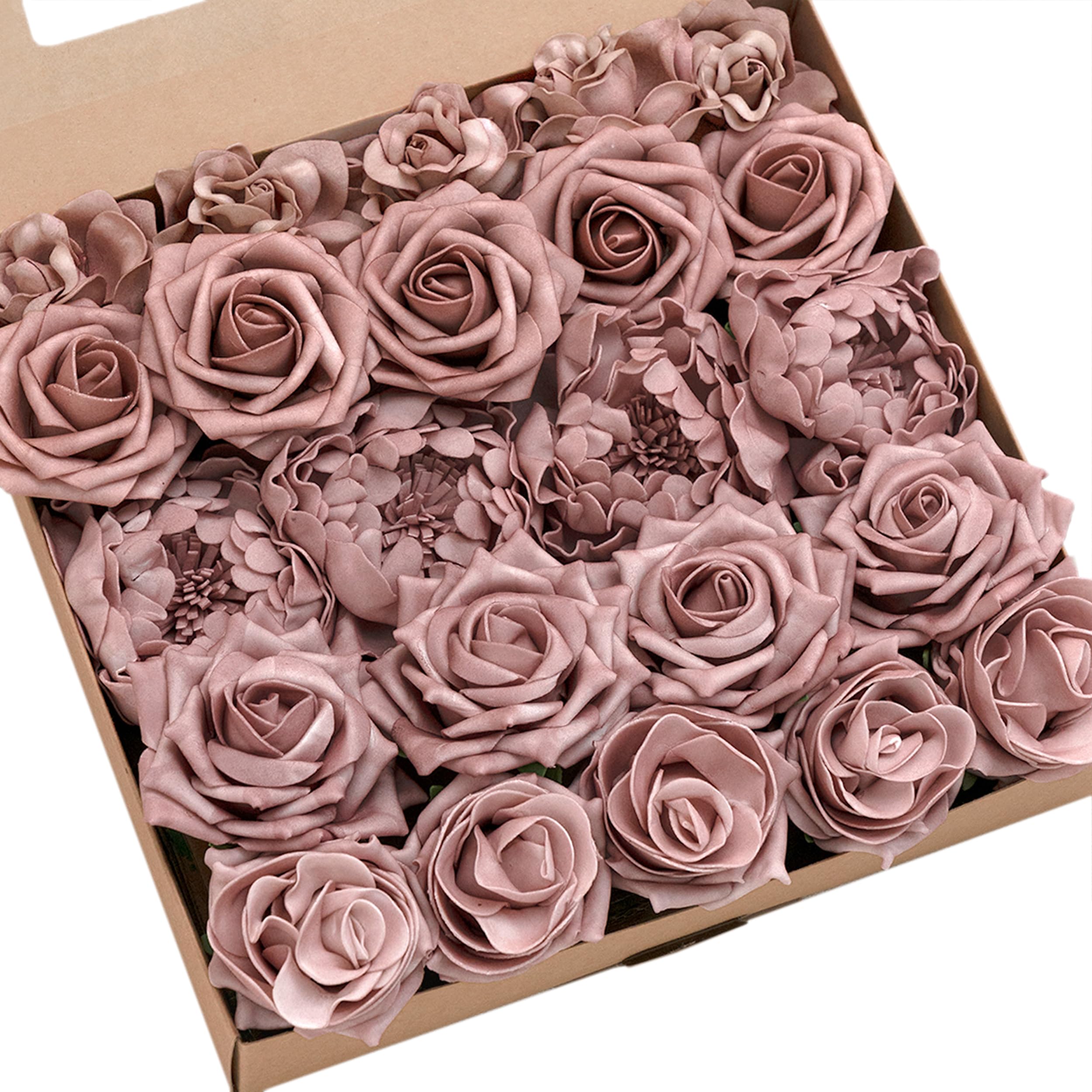 Ling's Moment Artificial Flowers - Orange & Dusty Rose -19