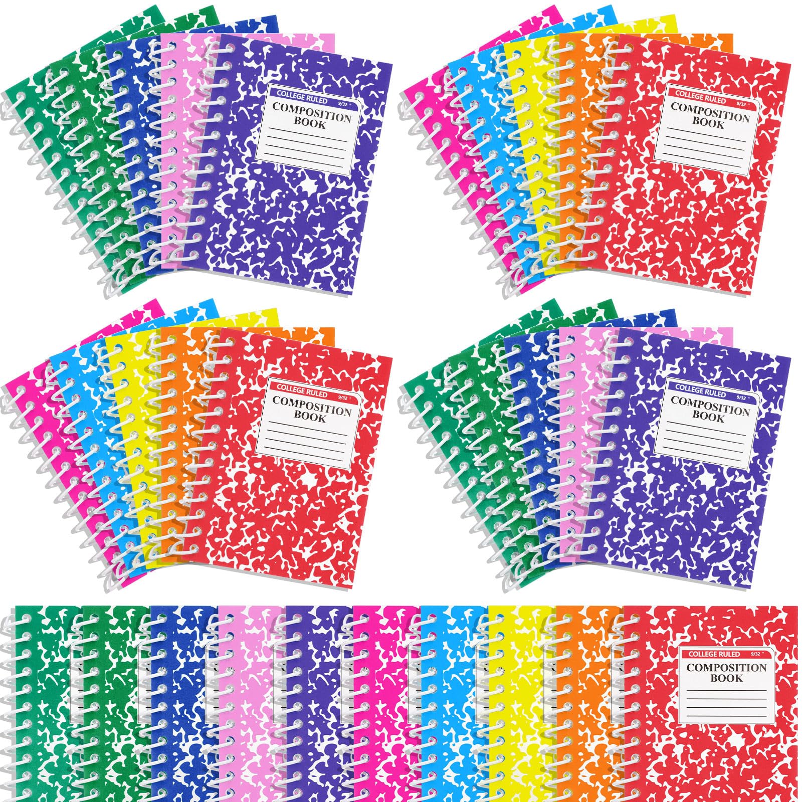 Mini libretas espiral de mármol Fainne de 8,6x11,4 cm para notas cortas 8