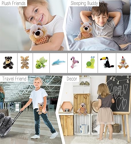 Miniatura 4 de DolliBu - Peluche de lobo de peluche, suave lobo gris sentado para abrazar, adorable juguete de peluche de lobo para jugar, lindo regalo de vida