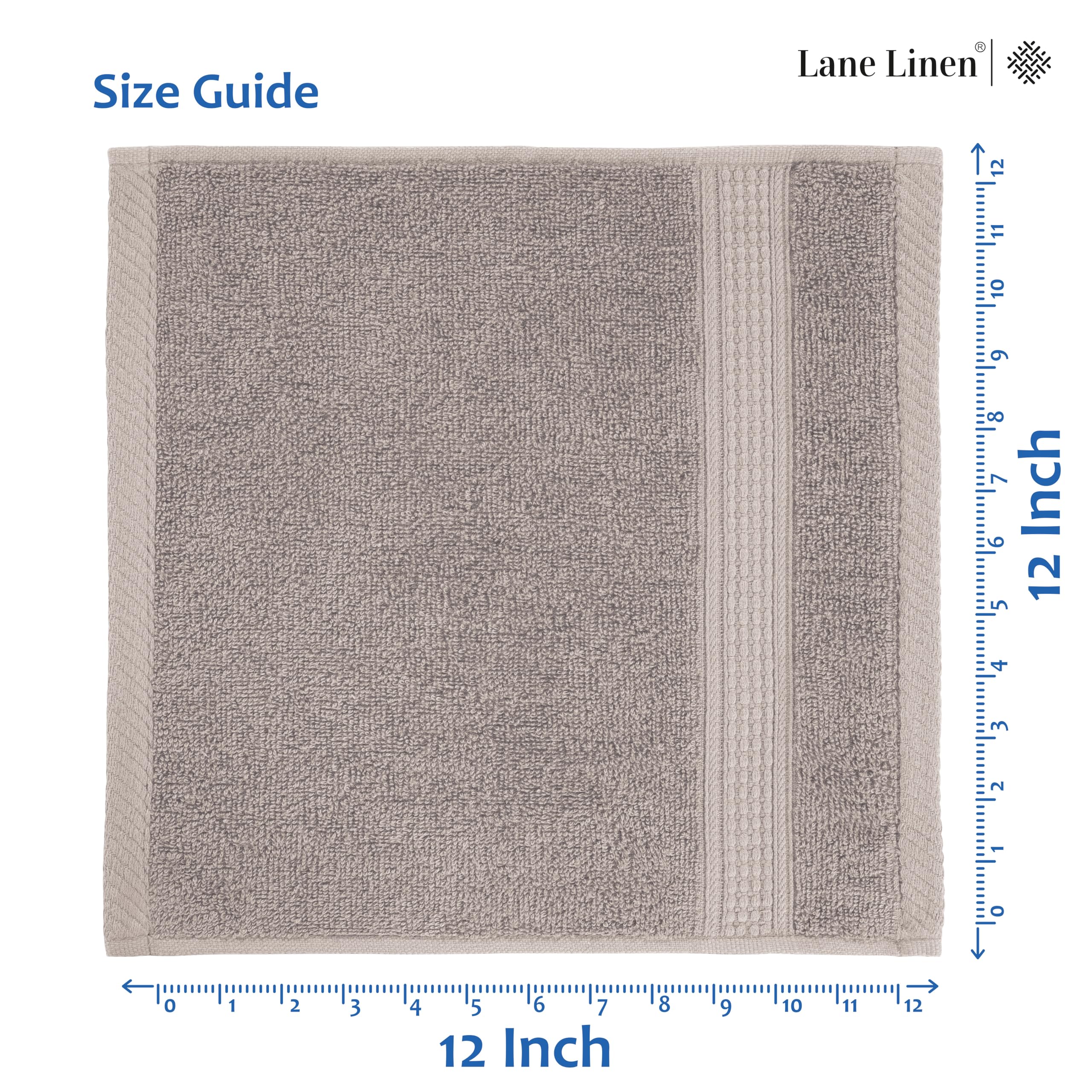 Lane Linen Bathroom Towels Sets - 24 PCs - 100% Durable Cotton Towels - Absorbent & Quick Drying - 4 Bath, 4 Fingertip, 6 Hand Towel, 8 Washcloth, 2 Bath Sheet - Housewarming Essentials - Black Towels