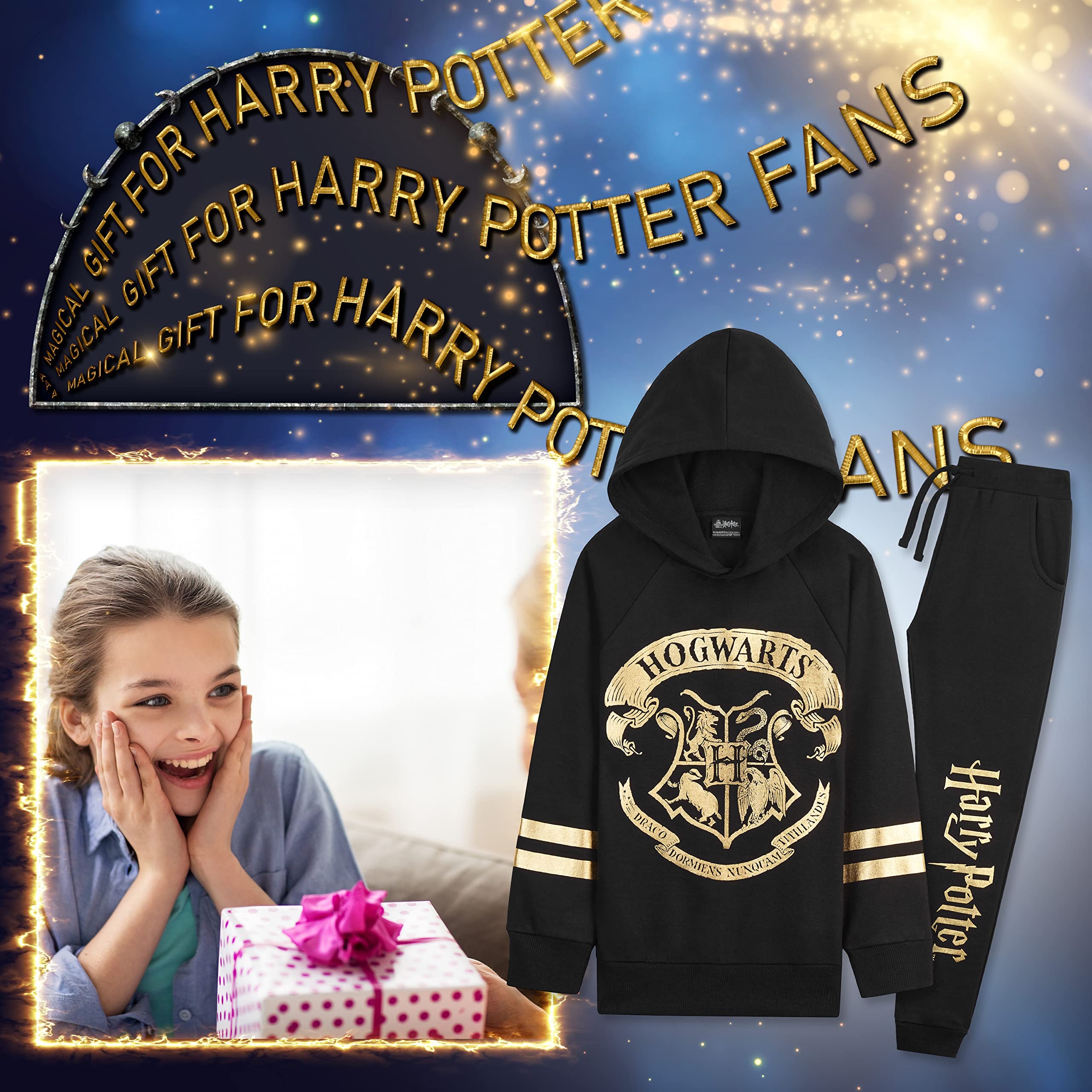 Harry Potter Jogginganzug Mädchen, Trainingsanzug Mädchen 7-14 Jahre