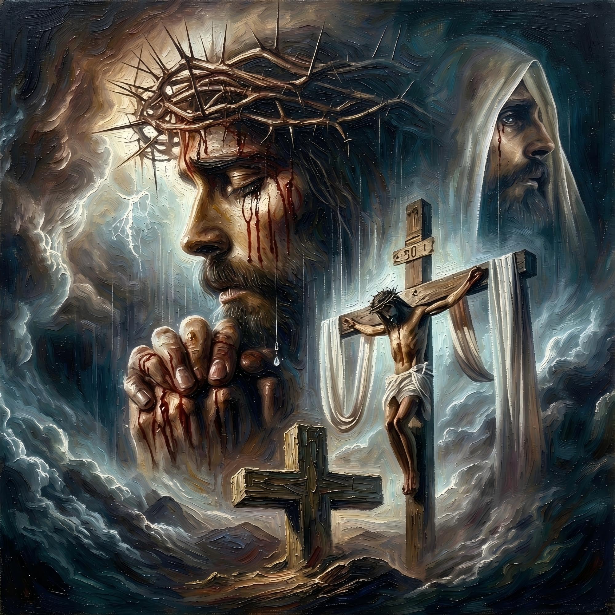 Jiqinsiye 5D Jesus Diamond Painting Adults,Christ Cross Diamond Art Kits