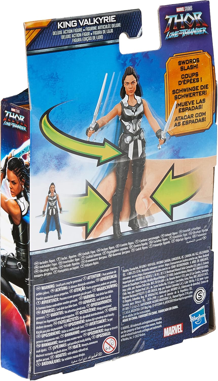 Marvel Studios' Thor: Love and Thunder King Valkyrie Toy, 6-Inch-Scale Deluxe Action Figure with Action Feature, Toys for Kids Ages 4 and Up - Image 3