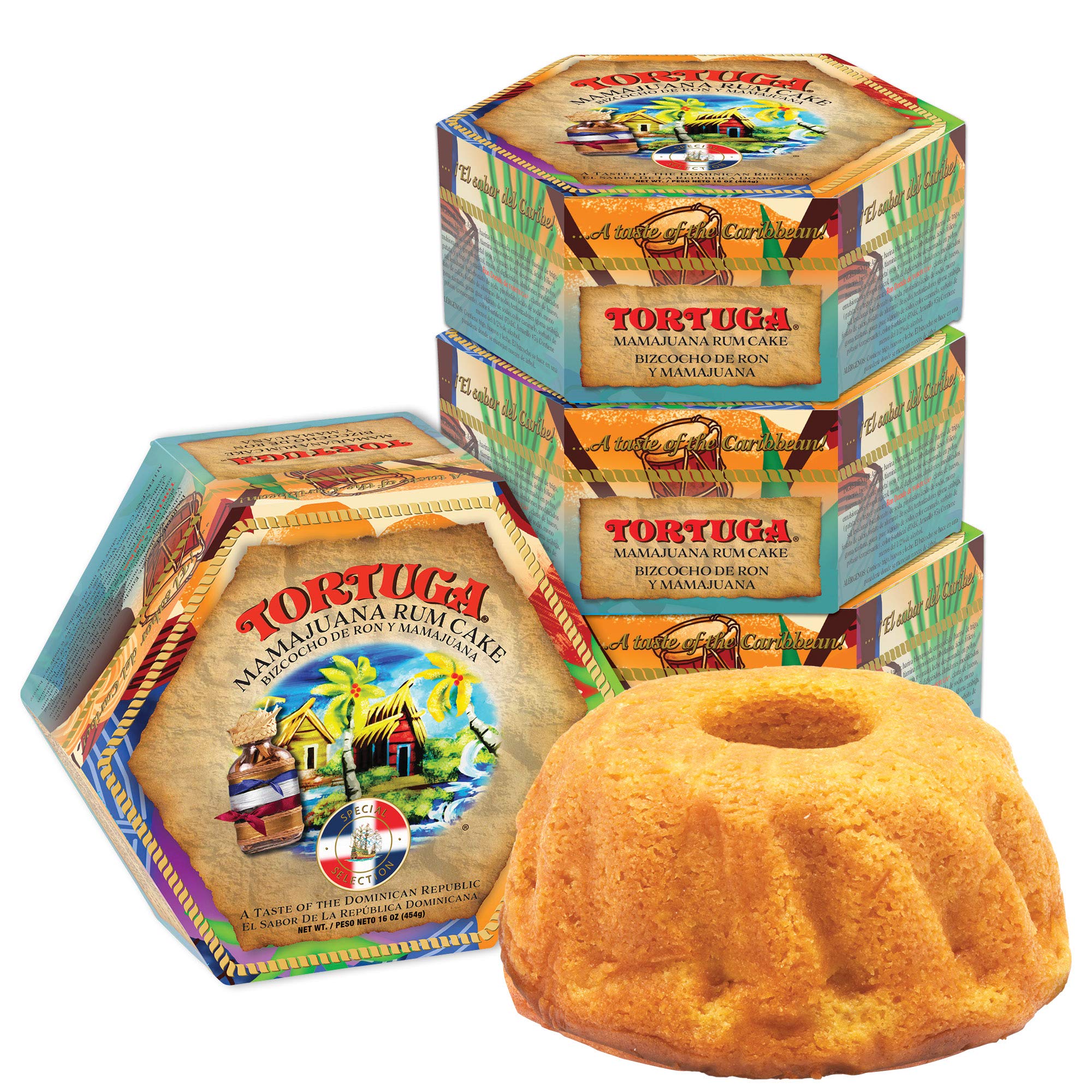 TORTUGA Caribbean Mamajuana Rum Cake - 16 oz Caribbean Rum Cake - 4 Pack - The Perfect Premium Gourmet Gift for Stocking Stuffers, Gift Baskets, and