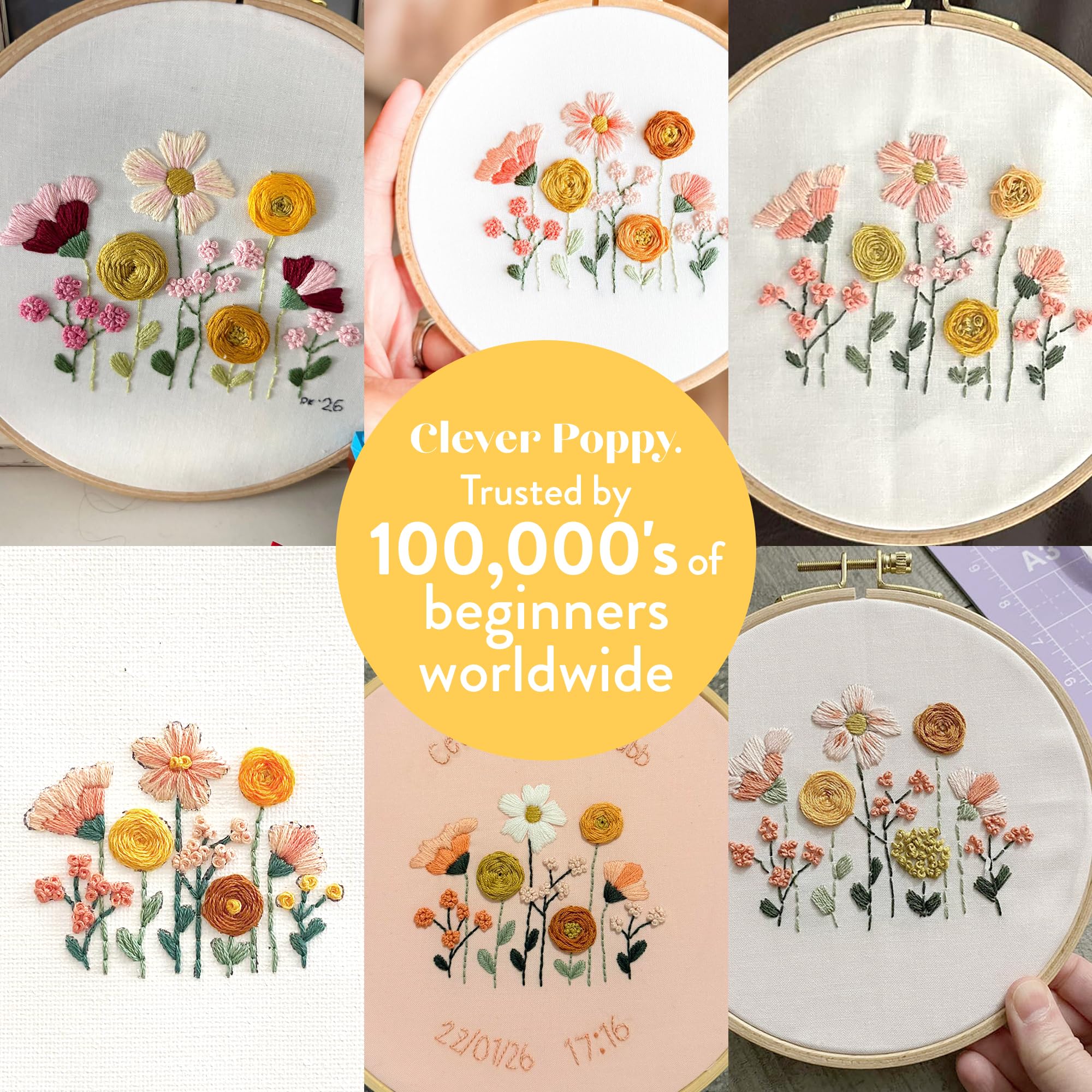 Beginner Embroidery Kit - Sunset Meadow -8 Beginner Embroidery Kit - Sunset Meadow -8