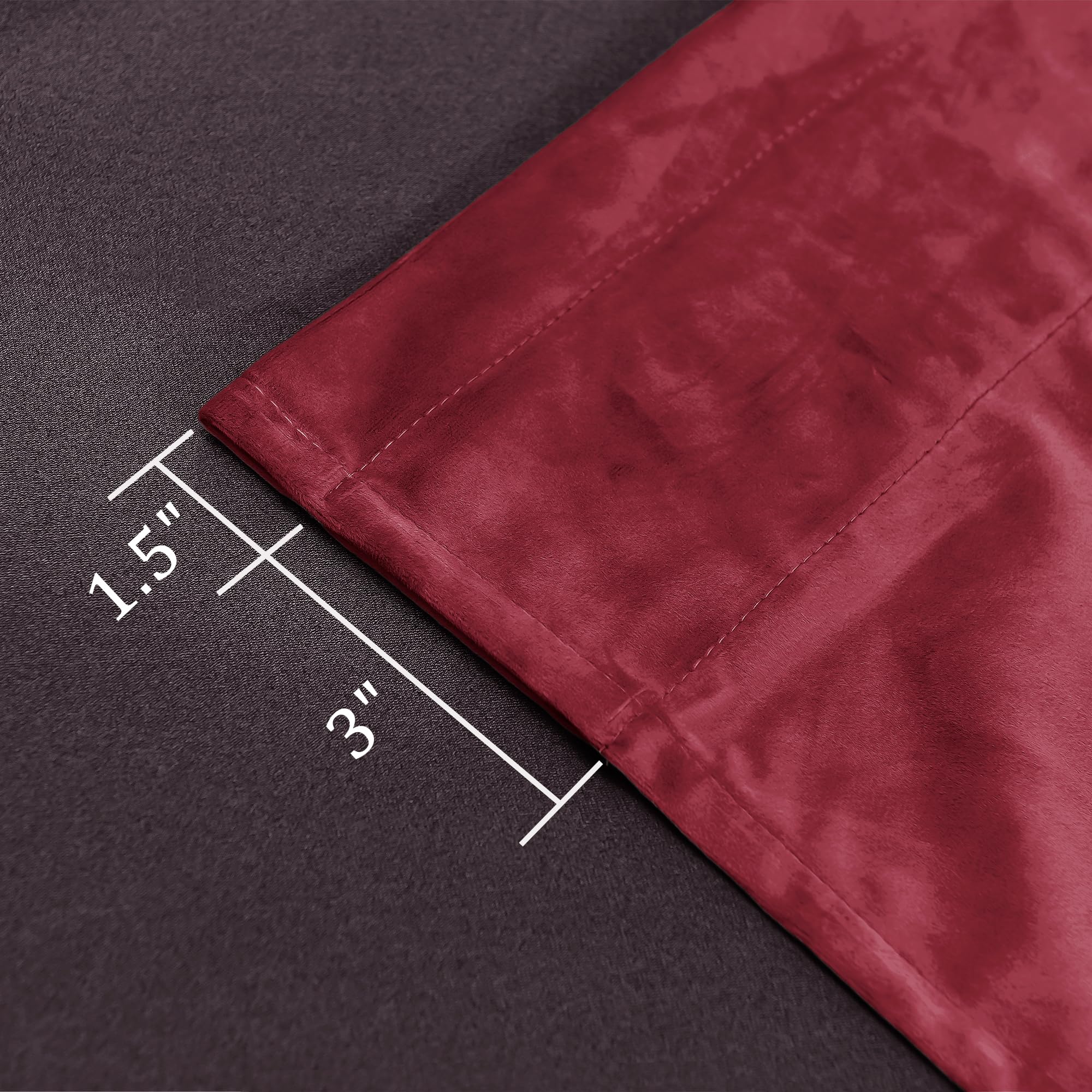 Hiasan Tende in velluto rosso 228,6 cm con tasca per asta oscurante, isolanti termici, tende oscuranti per camera da letto, soggiorno, set di 2 pannelli, 52 x 90 l