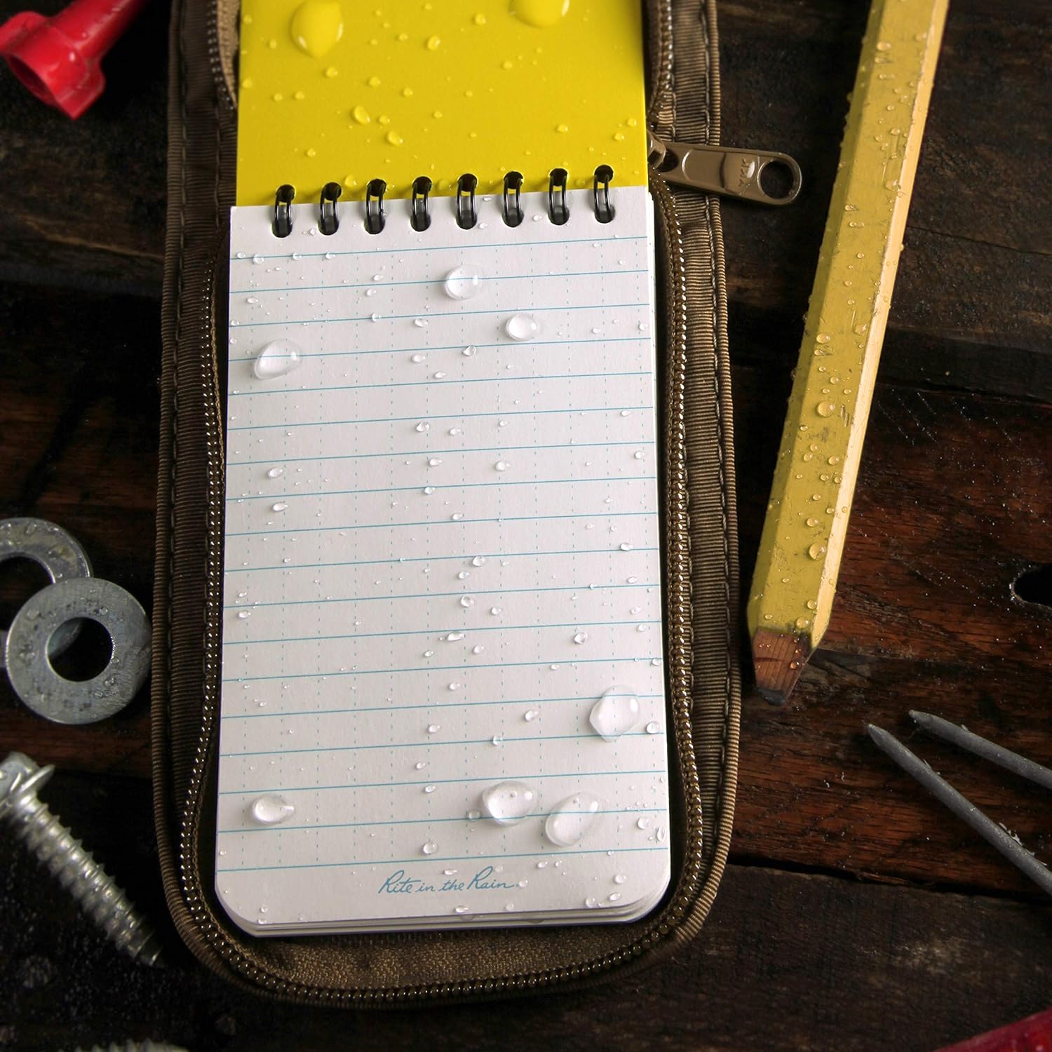 Rite in the Rain Weatherproof Top Spiral Notebook, 3" x 5", Yellow Cover, Universal Pattern, 6 Pack (No. 135L6) - Image 8