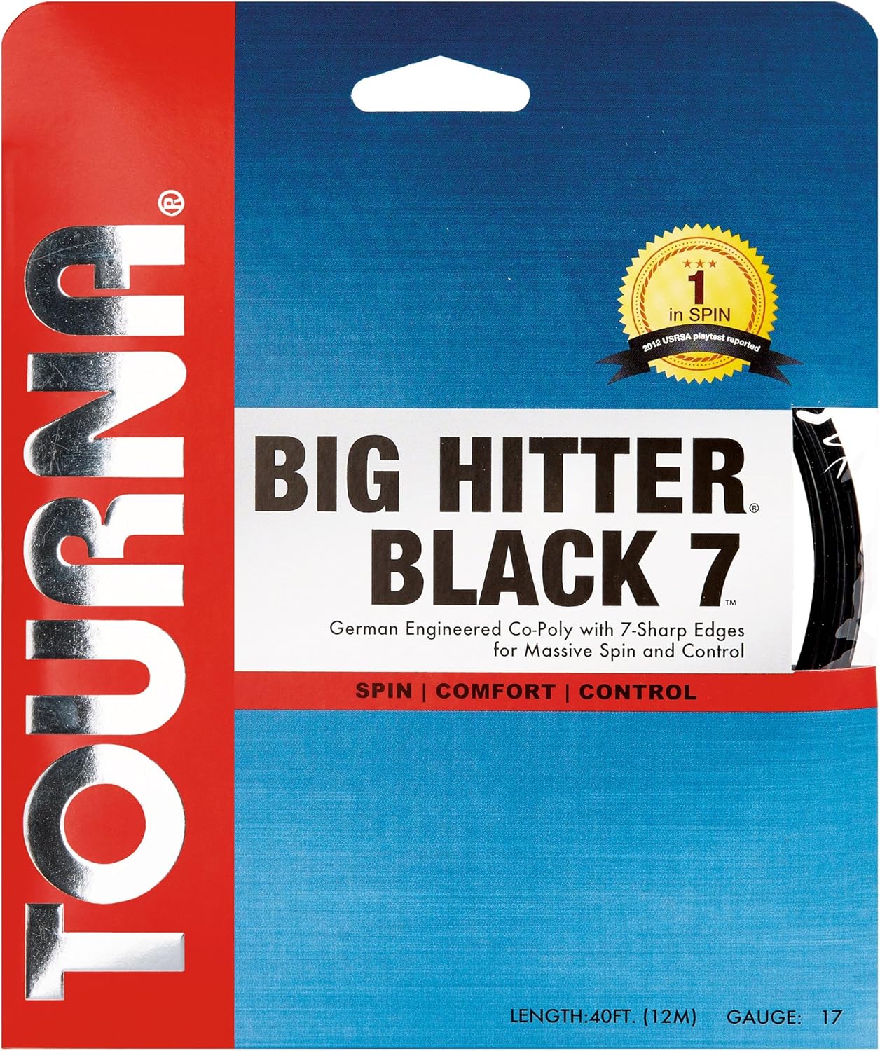 Tourna Big Hitter Black7 Ultimate Spin Polyester Tennis String 17g set : Tennis Racket String : Sports & Outdoors