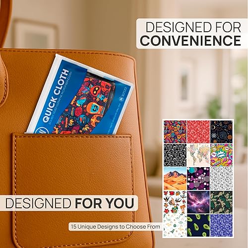 Miniatura 5 de Quick Cloth - Paños de limpieza de lentes de microfibra 5 x 7, calaveras, paquete de 2 con funda, limpiador de lentes de doble cara para lentes,