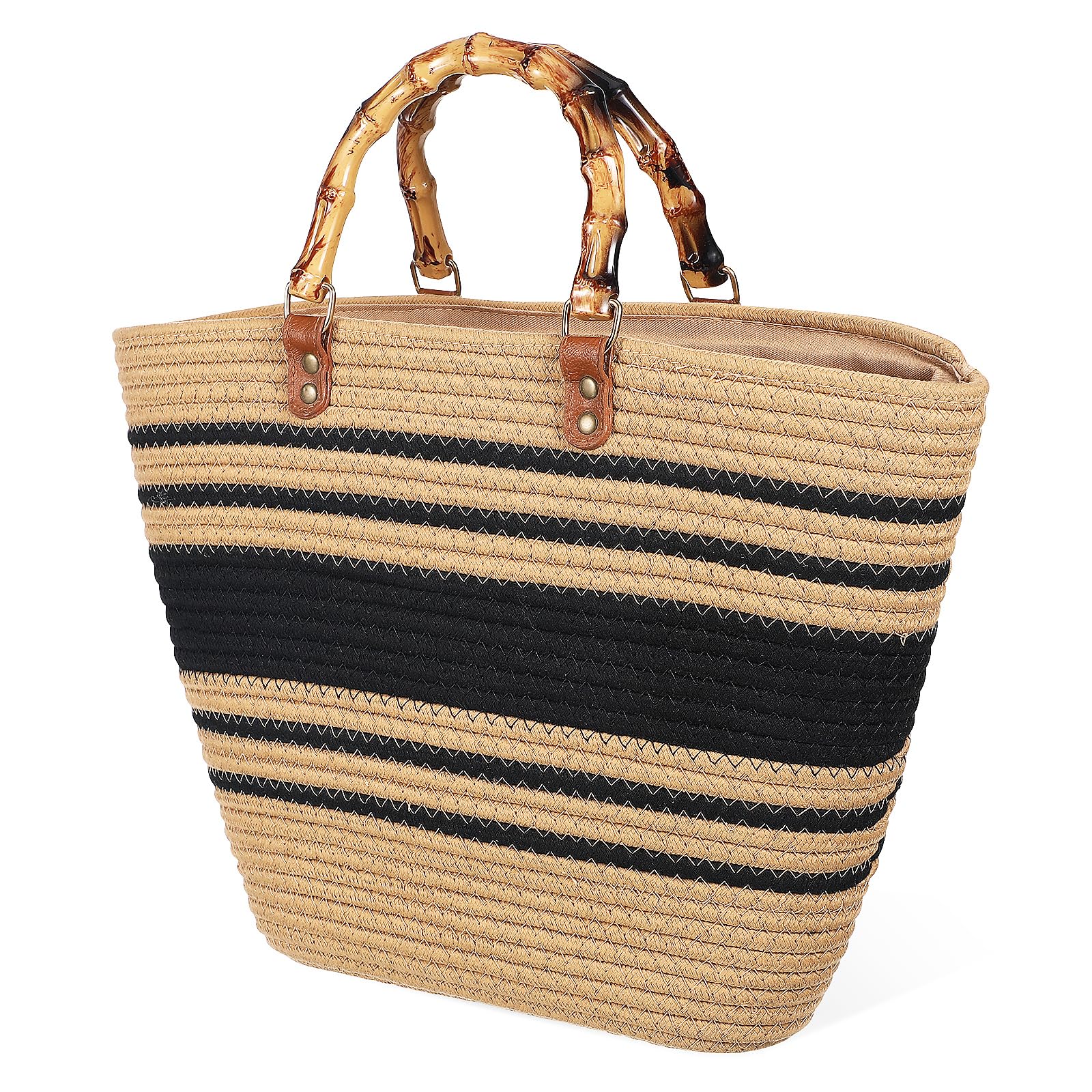 Borsa a Mano Intrecciata per Festa Estiva in Cotone, Borsa da Spiaggia | Grande Capacità, Leggera e Confortevole, Uso Multi-funzione per Donna e Stile Individuale