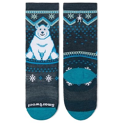 Smartwool Kids Wintersport Full Cushion Polar Bear Pattern Over the Calf Socks Kids Shoes Twilight Blue