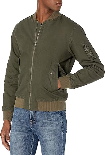 green canvas bomber jacket