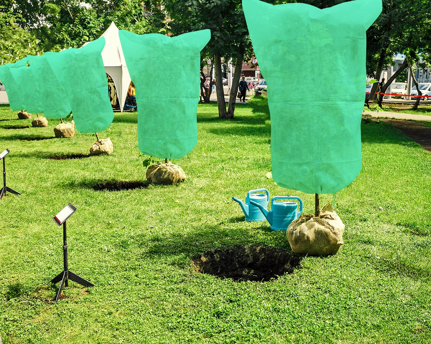 EAONE Paquete de 12 cubiertas para plantas de protección contra congelación, verde-M