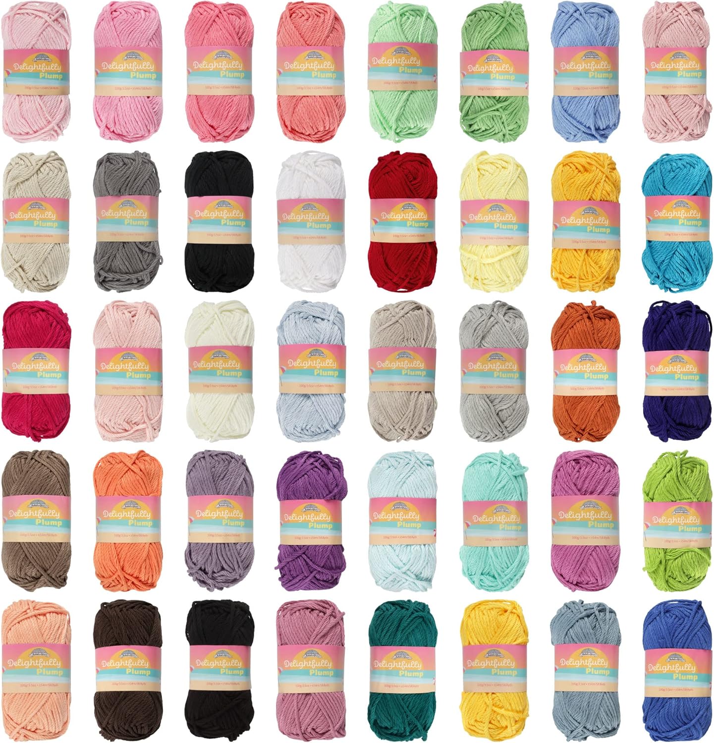 JubileeYarn Delightfully Plump Yarn - 100g/Skein Super Chunky Bamboo Rayon - Variety Pack - 8 Skeins