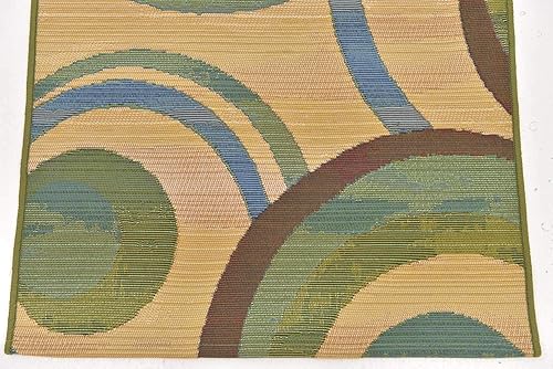 Miniatura 6 de Unique Loom - Alfombra colección de círculos abstractos, de transición para interiores y exteriores, beige, Polipropileno, Beige verde