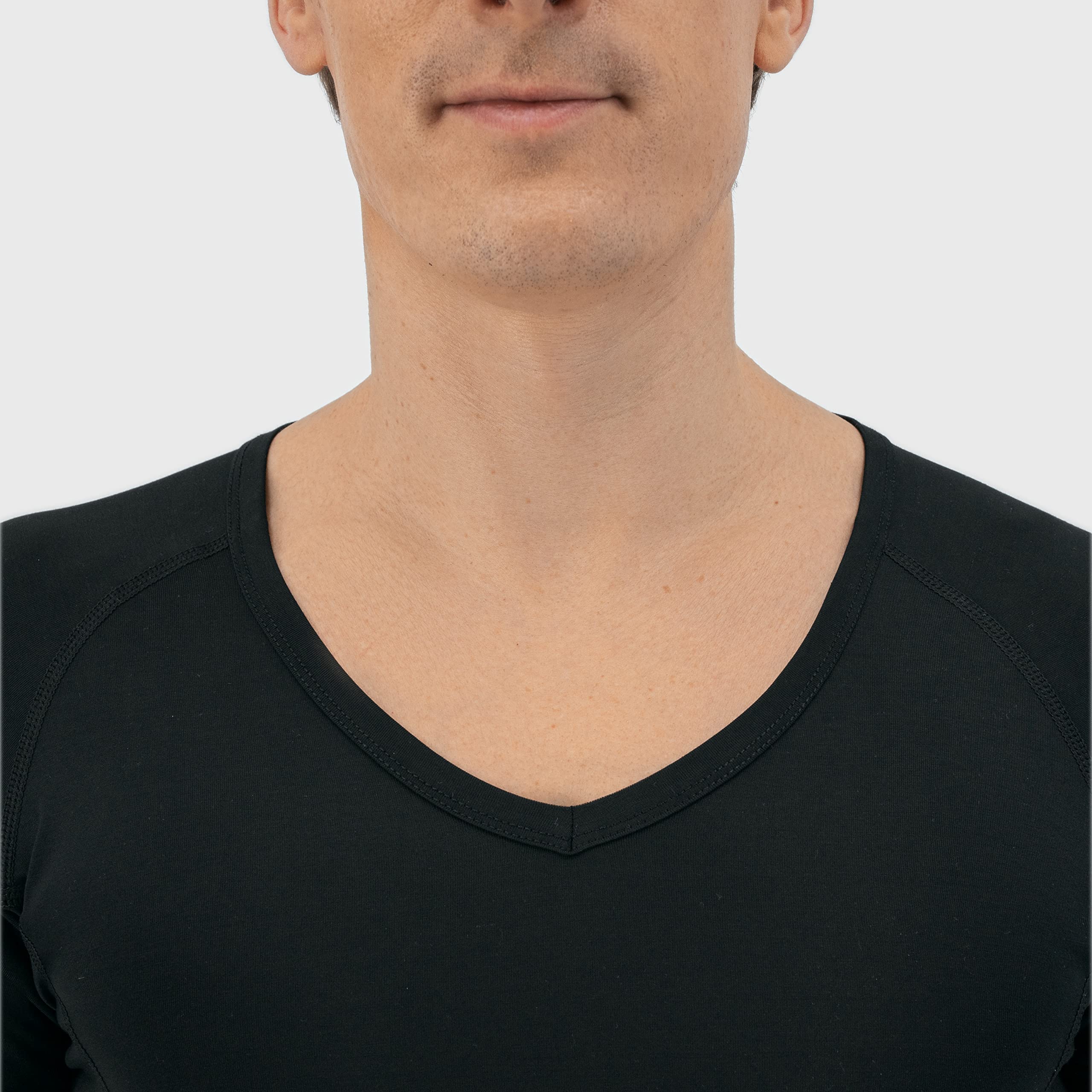 T-Shirt Anti Transpiration - T-Shirt Contre Les Taches de Sueur - Tee Shirt Anti Transpirant - avec ArmPads Pro & Traitement à l'argent - Hommes - Col en V