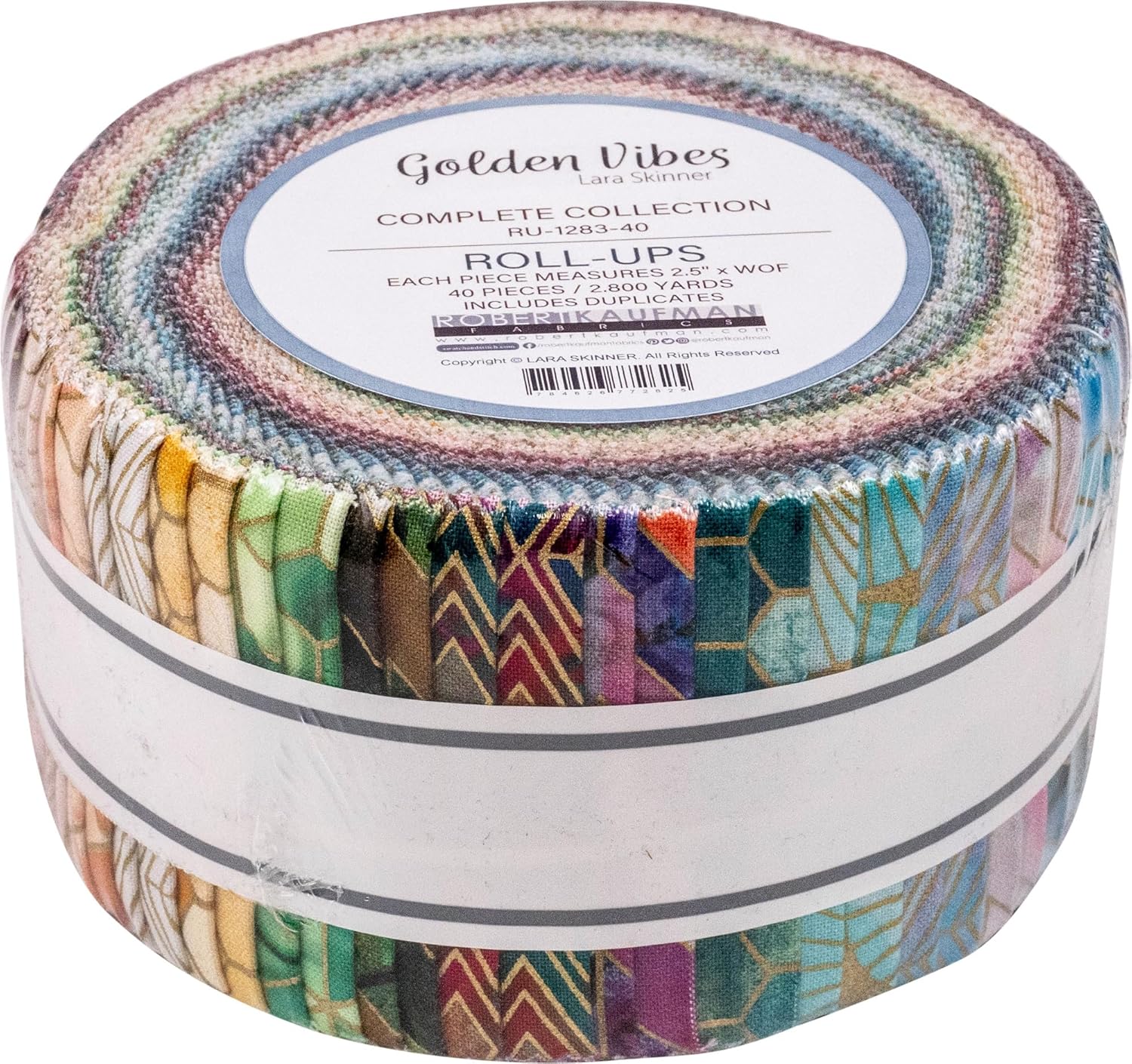 Lara Skinner Golden Vibes Roll Up 40 2.5-inch Strips Jelly Roll Robert Kaufman Fabrics RU-1283-40