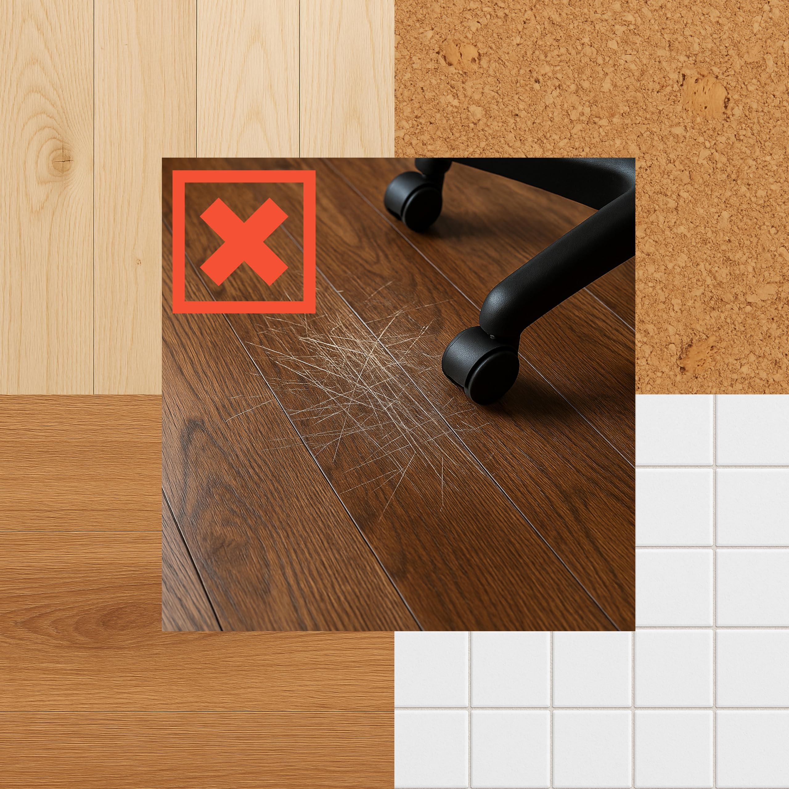 FLOORTEX Tapis de Protection du Sol 116 x 150 cm ULTIMAT II Tapis pour Chaise de Bureau antidérapant pour sols durs, Transparent, 100% Polycarbonate, Protection du Sol