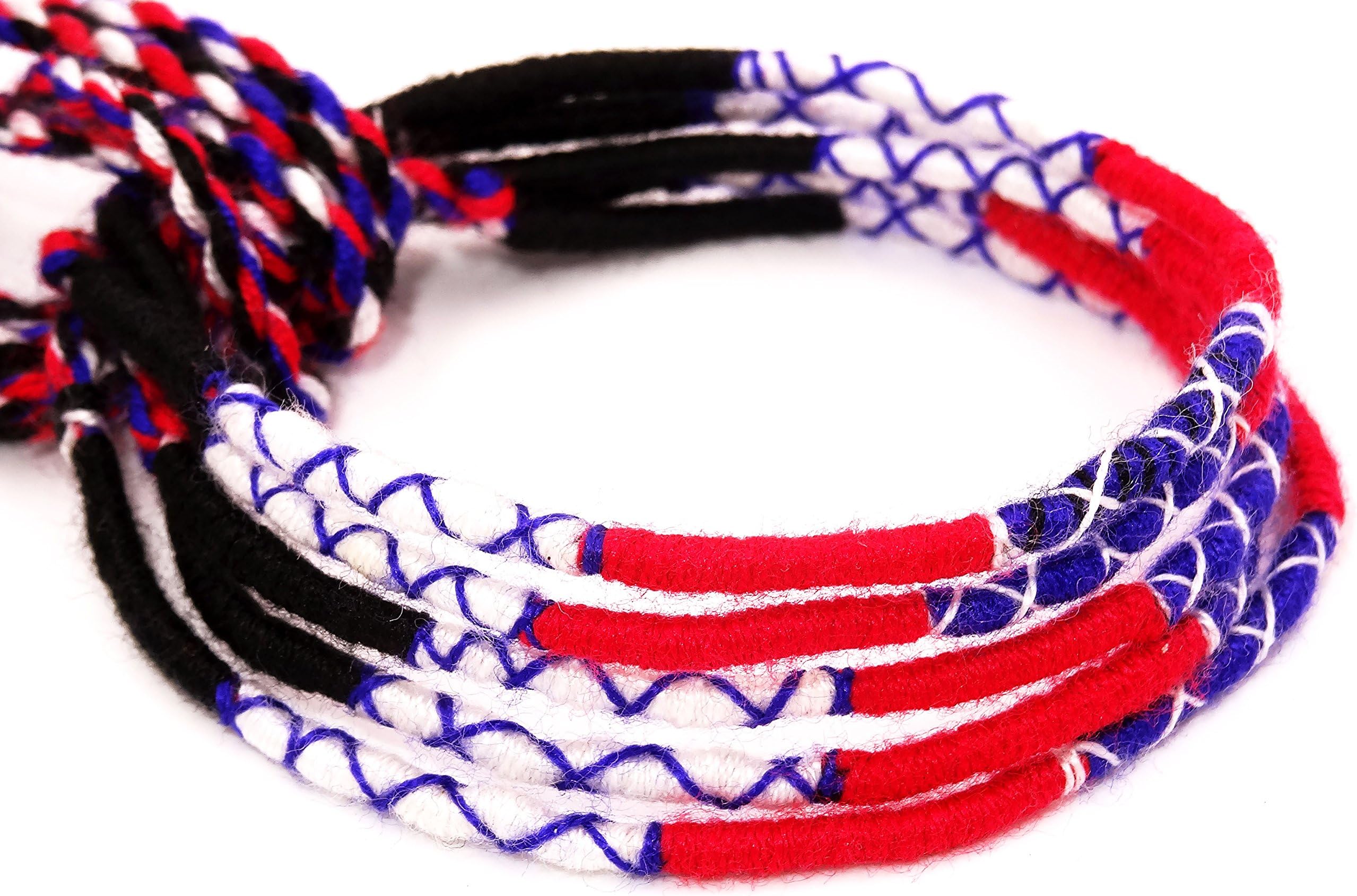 Set of 5 Macramé Friendship Bracelets Bresiliens Lucky Charm Friendship Colourful Cotton Blue White Red Black