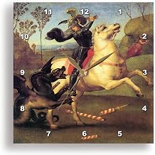 3dRose St. George and the Dragon by Raphael 13x13 Wall Clock