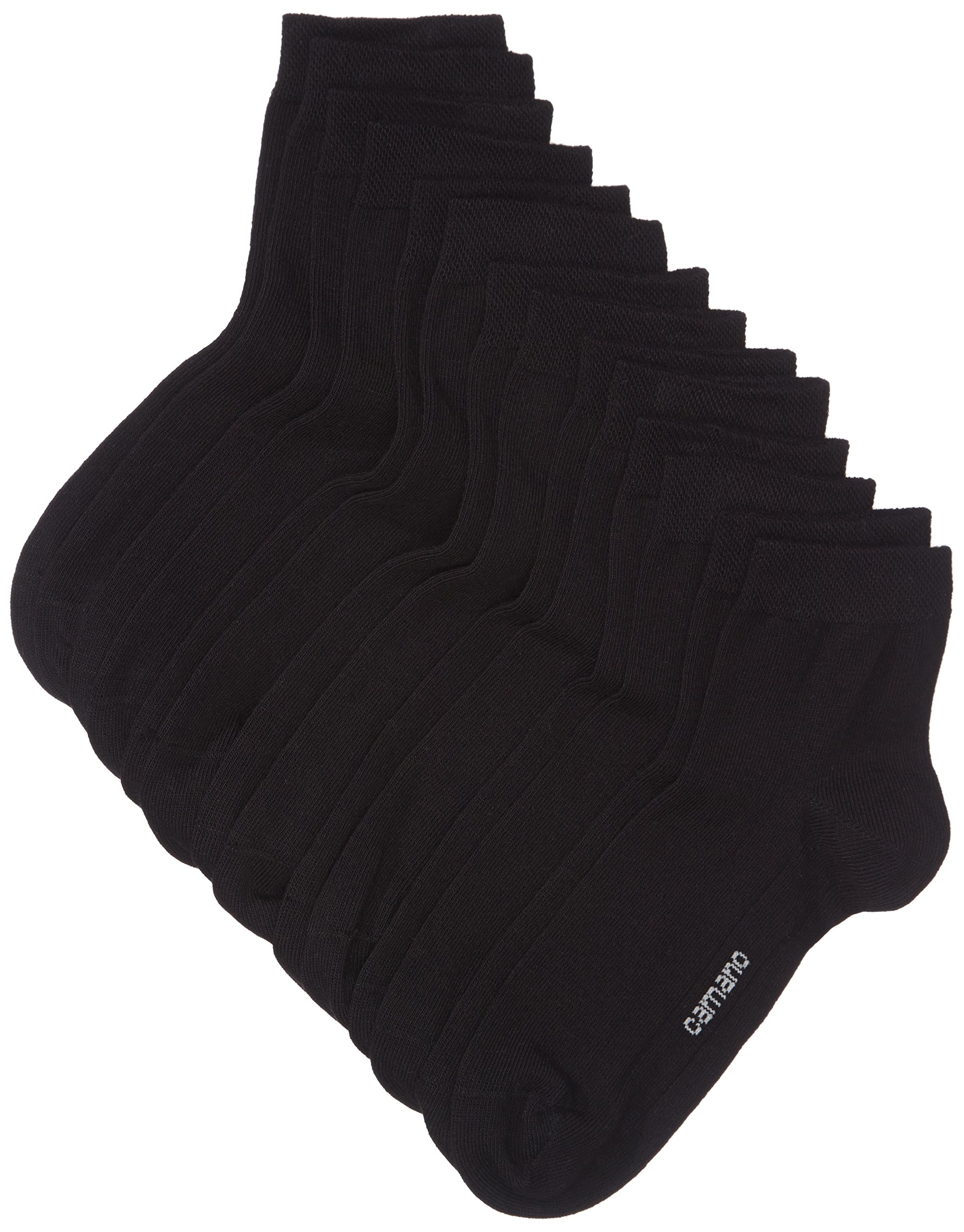 Camano Men's 3023Ca-Soft Quarter 7 Paar Calf Socks, Black (Black 05), 7