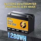 Rvpozwer 12V 100Ah LiFePO4 Lithium Battery with Low-Temp Protection - 4