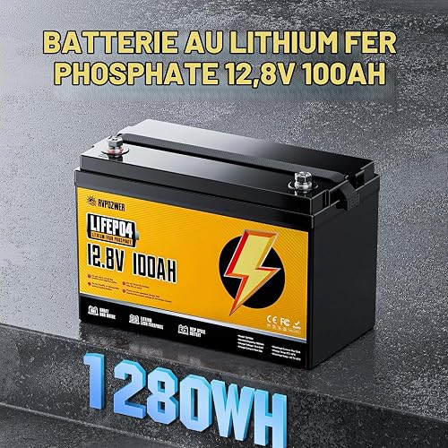 Rvpozwer 12V 100Ah LiFePO4 Lithium Battery with Low-Temp Protection - 4