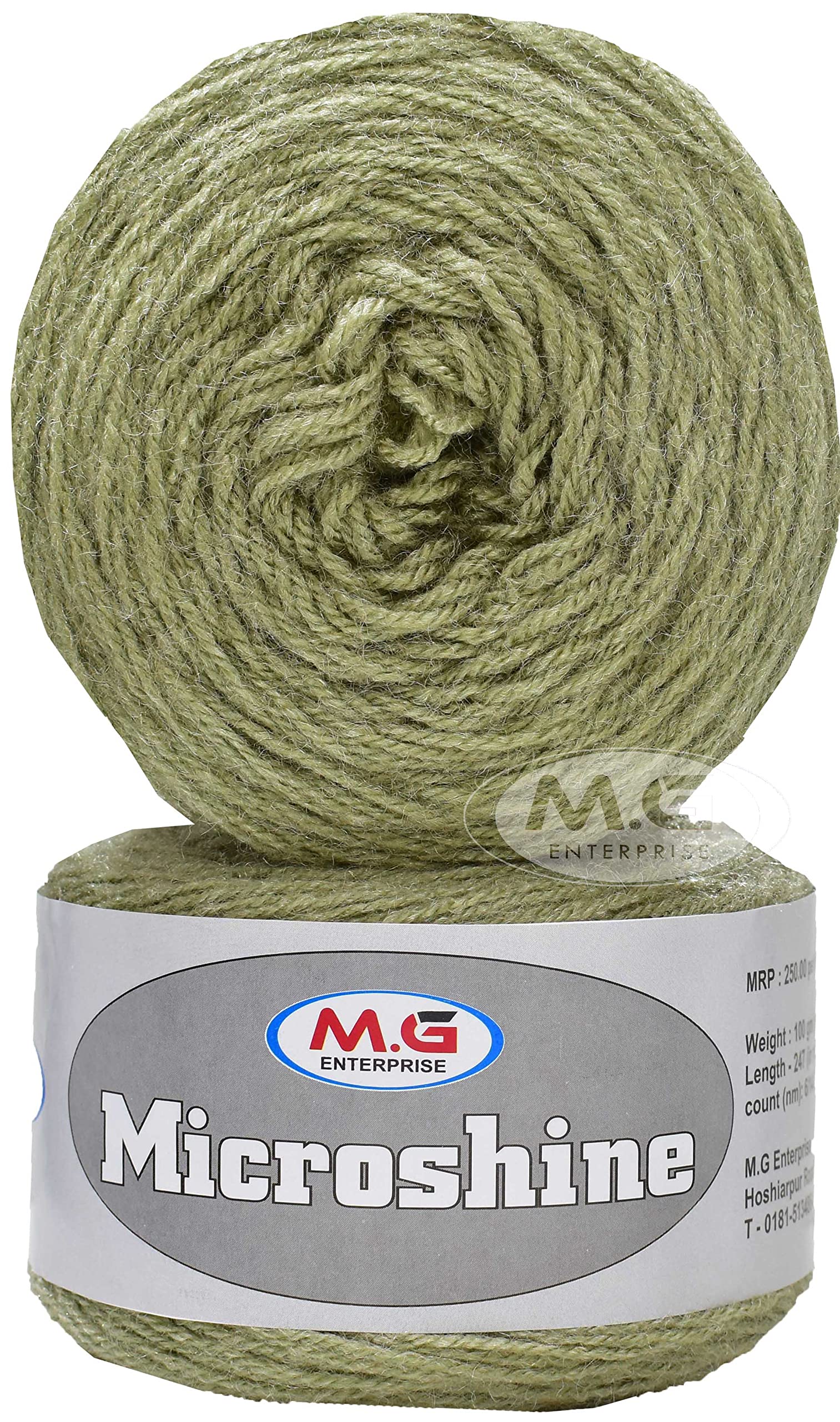 M.G Microshine Pista (300 gm) Wool Hank Hand Knitting Wool/Art Craft Soft Fingering Crochet Hook Yarn, Needle Knitting Yarn Thread dye A V-image-16