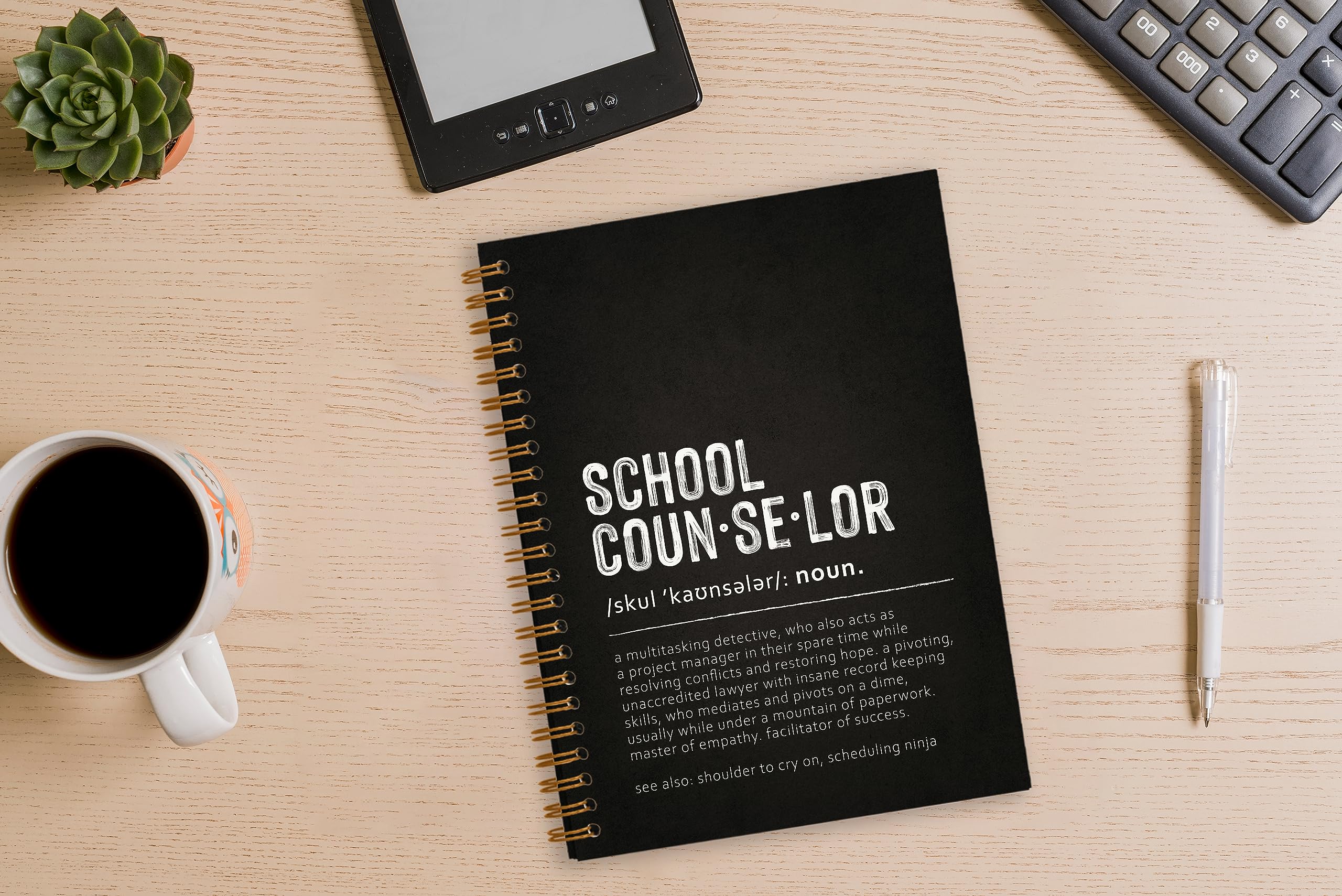 Tizzer School Counselor Definition Lined Hardcover College Ruled Spiral Notebook Journal for Work Notes Journaling 5.5×8.3 Inch,School Counselor Appreciation Gifts,Best School Counselor Gifts