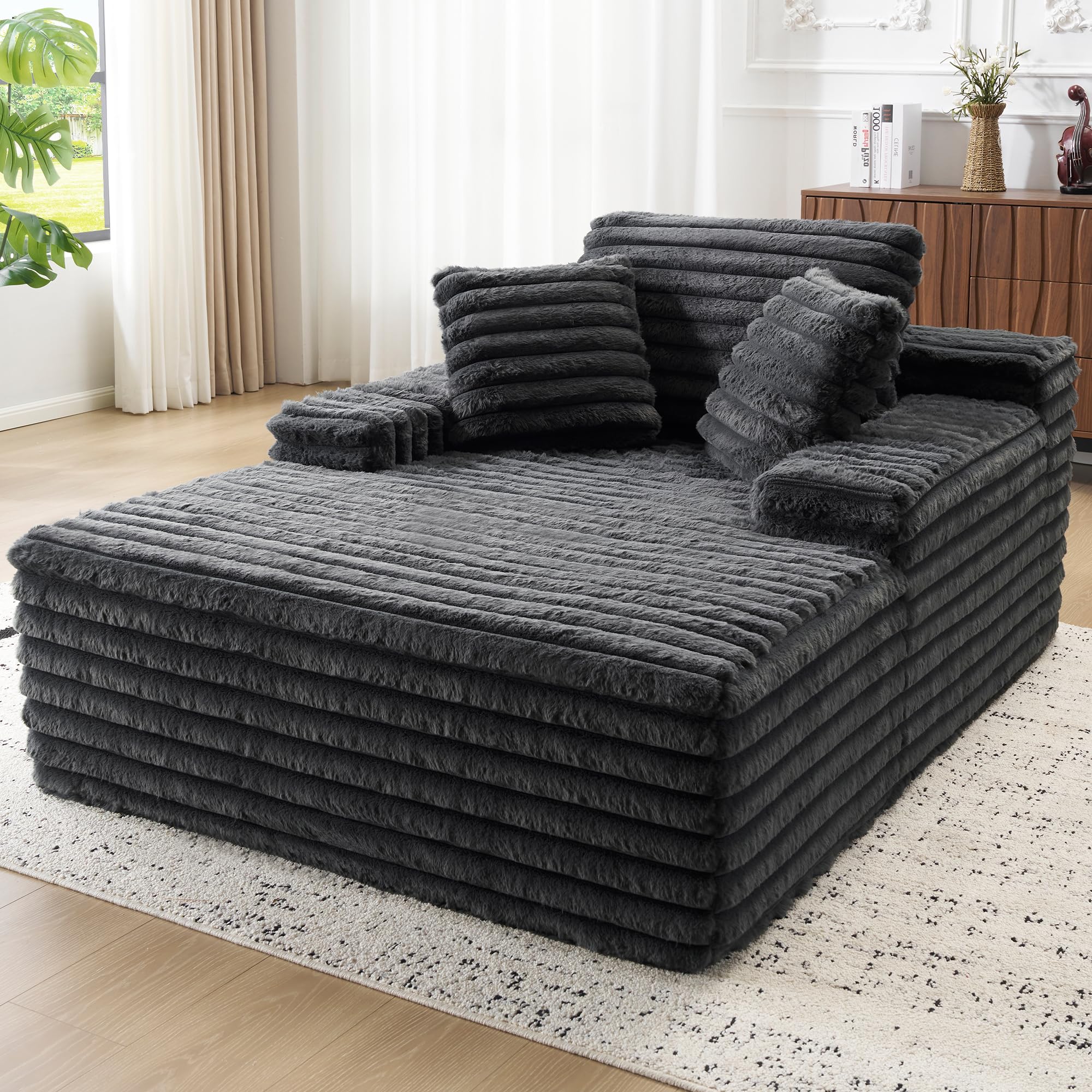 Amazon.com: Jocisland 67 inch Chaise Lounge, No-Assembly Sofa