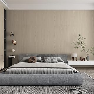 31.5"x157" Faux Beech Wood Peel and Stick Wallpaper Self Adhesive No Bubble Removable Beige Wood Grain Contact Paper Wall Stickers Extra Wide Cabinet Film Vinyl Wrap for Countertop Furniture