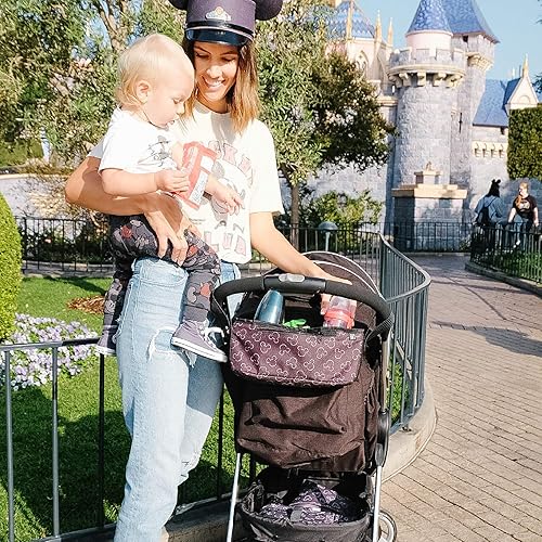 Miniatura 4 de Disney Baby by J.L. Childress Cargo 'N Drinks - Bandeja para padres, organizador universal para cochecito y accesorios, Mickey Black