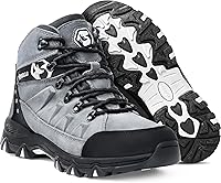 Foxelli Men's Waterproof Hiking Boots - Lightweight Breathable Suede Leather, Superior Support & Traction for Trails