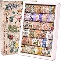 Vista 18 de 60 Rollos de Cinta Washi de 8mm de Ancho y 3.05m de Largo, Cintas Adhesivas Básicas de Color Sólido Arcoíris para Artes, Regalos para Niños, Diarios