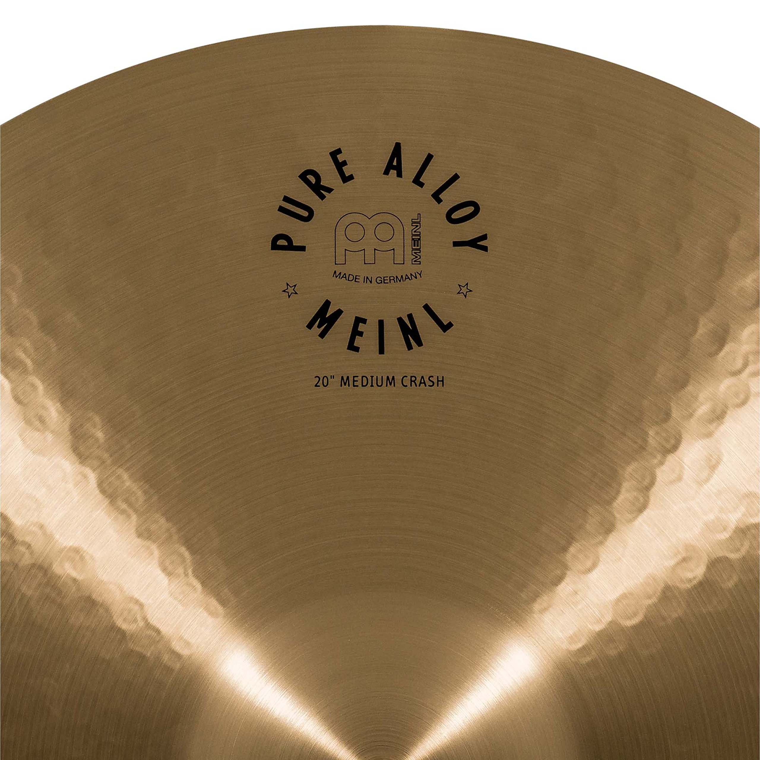Meinl Cymbals Pure Alloy Piatto Crash Medium 20 pollici (50,80cm) per Batteria - Bronzo puro in Lega, Finitura Tradizionale (PA20MC)
