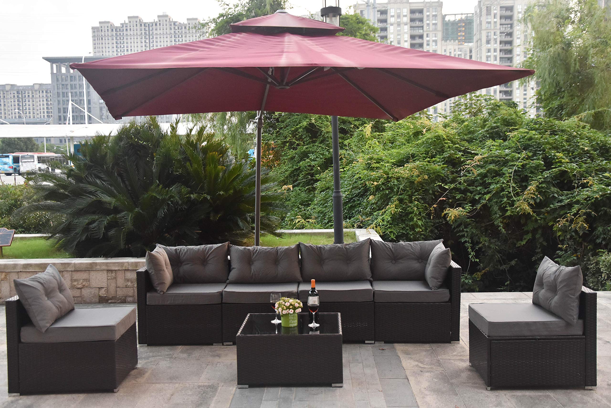 Urest Patio Furniture Sets 7 Pcs Rattan Buy Online In San Marino At Desertcart