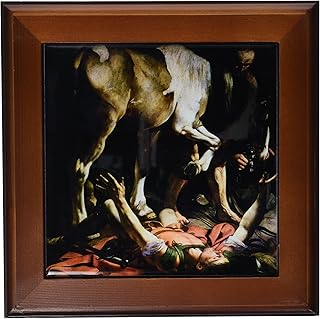 3dRose ft_129785_1 The Conversion of St. Paul by Caravaggio-Framed Tile, 8 by 8-Inch