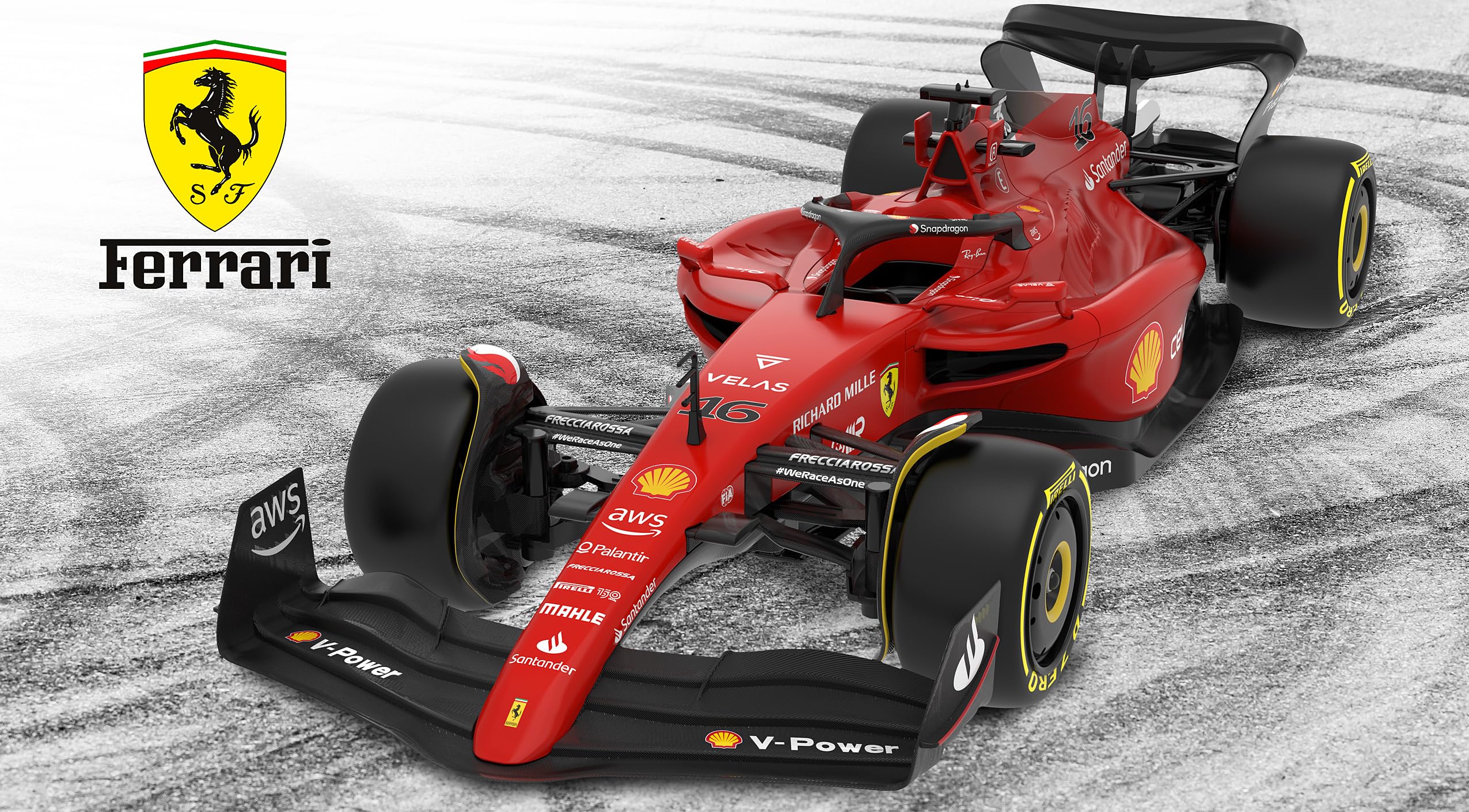 JAMARA Ferrari F1-75 1:12 2,4 GHz - 2,4 GHz para multijugador, Licencia Oficial, Pintura Fiel al Coche RC