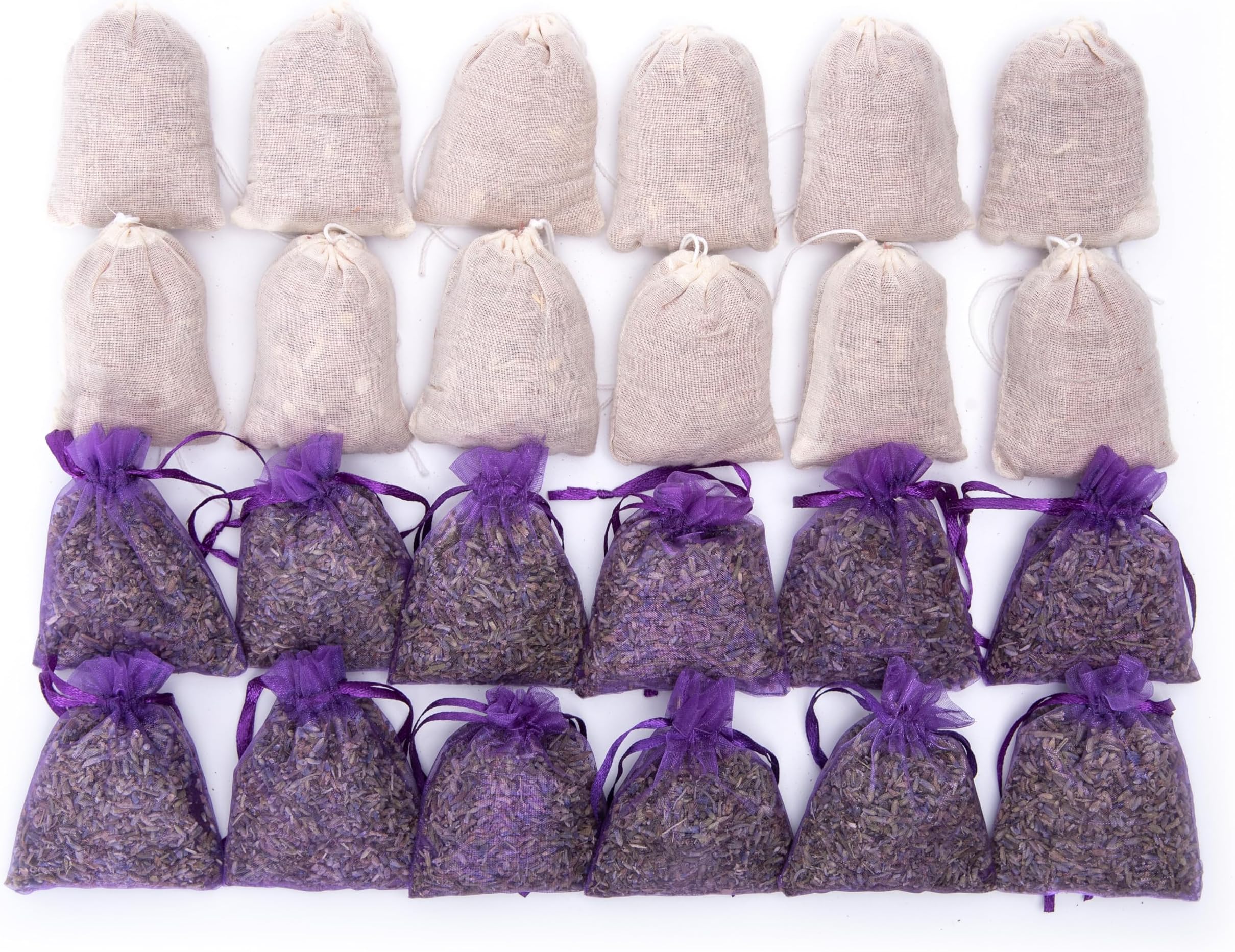 Lavande Sur Terre Pack of 24 Cedar Chips and Lavender Sachets (12 Lavender, 12 Cedar) - Home Fragrance Sachet for Drawers and Closets, LV-F-LC-1