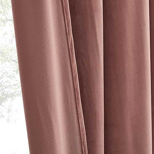 Miniatura 255 de RYB HOME Cortinas de terciopelo súper lujosas con diseño de bolsillo para barra, cortinas de privacidad con aislamiento térmico para oscurecer