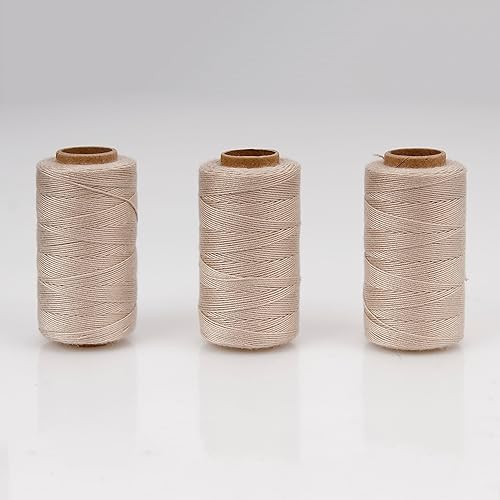 Miniatura 14 de Lusecarl Hilo de poliéster de 110 yardas cada carrete para extensiones de cabello, 3 rollos de hilos de coser para coser a mano, extensiones de Negro